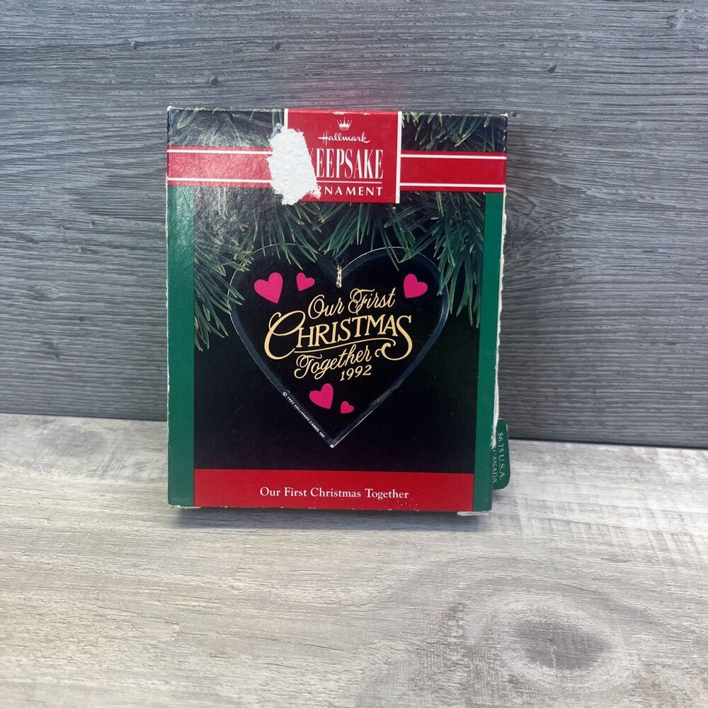 Hallmark Ornament 1992 OUR FIRST CHRISTMAS TOGETHER Heart Keepsake 90s Vintage